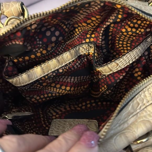 Anne Klein Gray Crocodile-Embossed Satchel Handbag Vintage Style - Picture 5 of 8